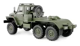 rc modeliai - Amewi Ural B36 karinis sunkvežimis 6WD su platforma 1:16 RTR žalias (Green) - 3 nuotrauka