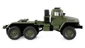 rc modeliai - Amewi Ural B36 karinis sunkvežimis 6WD su platforma 1:16 RTR žalias (Green) - 7 nuotrauka