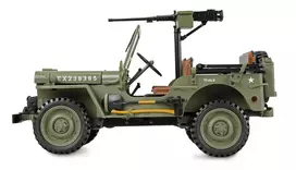rc modeliai - Amewi Jeep Willys MB Scale Crawler 4WD 1:14 RTR Žalias (Green) - 3 nuotrauka