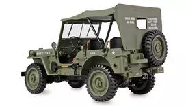 rc modeliai - Amewi Jeep Willys MB Scale Crawler 4WD 1:14 RTR Žalias (Green) - 5 nuotrauka