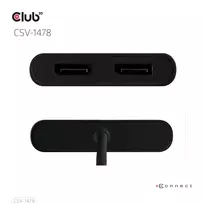 usb a i c adapteris - Club 3D Club3D adapteris USB-C (USB A adapteris) > 2x DP 4K@60Hz St/Bu mažmeninė prekyba - 3 nuotrauka