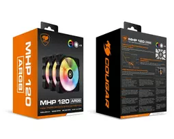120mm argb pack - COUGAR MHP 120 ARGB 120 mm Juodas, Baltas (Black, White) 3 vnt - 3 nuotrauka
