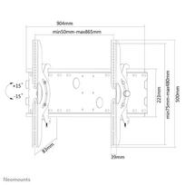laikiklis 200x200 - NEWSTAR FLAT SCREEN WALL MOUNT (TILTABLE) 37-85" BLACK - 2 nuotrauka