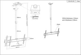 laikiklis 200x200 - Manhattan Universal Flat Panel TV Ceiling Mount - 3 nuotrauka