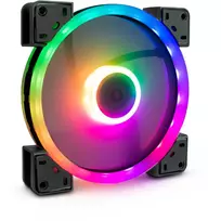 rgb ventiliatoriai - Inter-Tech Argus RGB Fan Set RS-14 140mm Black (juodas), 3 vnt. - 5 nuotrauka