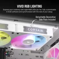 rgb ventiliatoriai - Corsair iCUE LINK RX120 RGB 120mm Juodas (Black) Ventiliatorių 3 Pakuotė - 2 nuotrauka