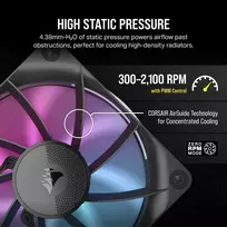 rgb ventiliatoriai - Corsair iCUE LINK RX120 RGB Ventiliatorius 120mm Juodas (Black) - 4 nuotrauka
