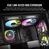 rgb ventiliatoriai - Corsair iCUE LINK RX120 RGB Ventiliatorius 120mm Juodas (Black) - 6 nuotrauka