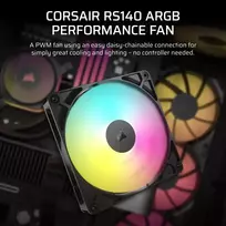 kompiuteriu ventiliatoriai argb - Corsair RS140 ARGB 140 mm Juodas (Black) 2 vnt. - 7 nuotrauka