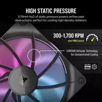 rgb ventiliatoriai - Corsair iCUE LINK RX140 RGB 140 mm Juodas (Black) - 3 nuotrauka