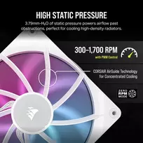 white 140mm fan - Corsair iCUE LINK RX140 RGB 140 mm White - 3 nuotrauka