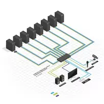switch usb - Lindy DVI-I Single Link USB 2.0 Audio KVM Switch Pro 8 Port - 2 nuotrauka