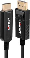 displayport hdmi 4k 60hz - Lindy DisplayPort 1.2 į HDMI 18G Hibridinis Kabelis 20m Juodas (Black) - 2 nuotrauka