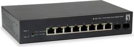 tinklo sakotuvas 10 - LevelOne 10-Port Web Smart Gigabit PoE Switch GEP-1051 - 2 nuotrauka