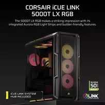 rgb korpuso - Kompiuterio korpusas Corsair iCUE LINK 5000T LX RGB, juoda - 2 nuotrauka