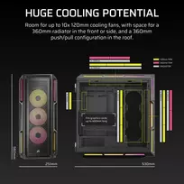 rgb korpuso - Kompiuterio korpusas Corsair iCUE LINK 5000T LX RGB, juoda - 3 nuotrauka