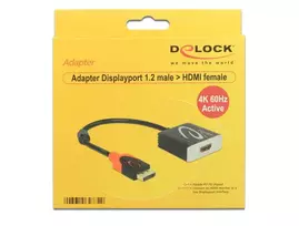 adapteris hdmi to - Delock Adapter Display Port to HDMI Black - 3 nuotrauka