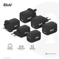 pakrovejai 65w - MOBILE CHARGER WALL 3PORT/GAN 65W CAC-1913EU CLUB3D - 6 nuotrauka