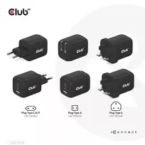 pakrovejai 65w - MOBILE CHARGER WALL 3PORT/GAN 65W CAC-1913EU CLUB3D - 7 nuotrauka