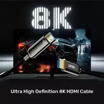hdmi 2.1 unitek - Unitek C11085GY01-20M Optinis kabelis HDMI 2.1 AOC Juodas (Black) - 2 nuotrauka