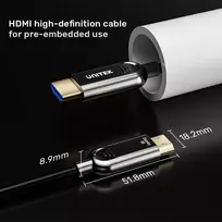 hdmi 2.1 unitek - Unitek C11085GY01-20M Optinis kabelis HDMI 2.1 AOC Juodas (Black) - 7 nuotrauka