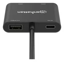 usb c laidas 4k - Manhattan USB-C į Dual HDMI Adapteris 4K 60Hz Juodas (Black) - 3 nuotrauka
