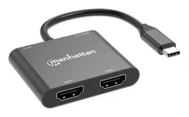 usb c laidas 4k - Manhattan USB-C į Dual HDMI Adapteris 4K 60Hz Juodas (Black) - 7 nuotrauka
