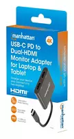 usb c laidas 4k - Manhattan USB-C į Dual HDMI Adapteris 4K 60Hz Juodas (Black) - 9 nuotrauka
