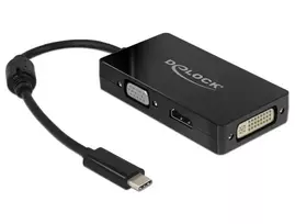 adapteris hdmi to - Delock USB Type-C To VGA / HDMI / DVI Adapter Black - 2 nuotrauka
