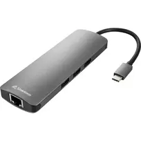 type 2 kabelis - Sharkoon USB 3.0 TYPE C COMBO AD. Pilkas/USB HUB - 3 nuotrauka