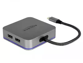 usb c laidas 4k - Delock USB-C Docking Station 4K HDMI/Hub/LAN/PD 3.0 Pilka (Gray) - 2 nuotrauka