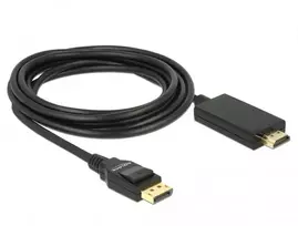 adapteris hdmi to displayport - Delock DisplayPort 1.2 Male to HDMI-A Male Passive 3m Black - 2 nuotrauka