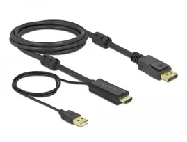 displayport kabelis 4k - Delock HDMI To DisplayPort Cable 4K 30 Hz 2m Black - 2 nuotrauka