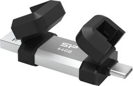 usb c atmintukas - Silicon Power Dual USB Drive | Mobile C51 | 64GB | USB Type-A and USB Type-C | Silver | SP064GBUC3C51V1S - 5 nuotrauka