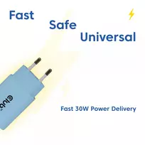 usb c 30w pakrovejas - MOBILE CHARGER WALL USB-C/2PACK 30W BLUE CAC-3022 CLUB3D - 7 nuotrauka