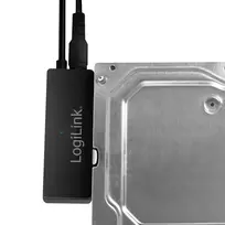 sata 3 kabelis - LogiLink AU0050 USB 3.0 to SATA adapter with OTB Juodas (Black) - 5 nuotrauka