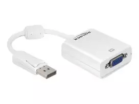 displayport kabelis 1.2 - Delock Adapter DisplayPort 1.2 to VGA Female Passive White - 2 nuotrauka
