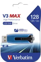 v3 max - Verbatim Pendrive 128GB USB-A 3.2 V3 MAX mėlynos spalvos 49808 - 2 nuotrauka