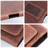 xiaomi redmi 9 - Royal Leather Belt Holster Samsung Galaxy A21s / S20 Ultra / S21 Ultra / A70 / A71, Xiaomi Redmi 9, Huawei P Smart Pro 2XL Ruda (Brown) - 4 nuotrauka