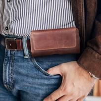 xiaomi redmi 9 - Royal Leather Belt Holster Samsung Galaxy A21s / S20 Ultra / S21 Ultra / A70 / A71, Xiaomi Redmi 9, Huawei P Smart Pro 2XL Ruda (Brown) - 5 nuotrauka