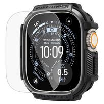 apple ultra 2 - Spigen Rugged Armor & Tempered Glass Apple Watch Ultra 1/2/3 (49 mm), Matinė Juoda (Matte Black) - 3 nuotrauka