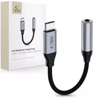 3.5mm adapter usb 3.0 - Tech-Protect Ultraboost Adapteris USB-C į Mini Jack 3.5mm DAC, Tamsiai pilkas (Dark Gray) - 1 nuotrauka