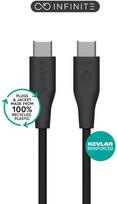 eSTUFF INFINITE (GRS) USB-C į USB-C kabelis, Juodas (Black)