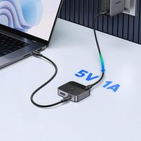 displayport kabelis - Ugreen DisplayPort/USB-C į USB-C jungiklis, pilkas (Gray) - 5 nuotrauka