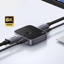 displayport kabelis - Ugreen DisplayPort/USB-C į USB-C jungiklis, pilkas (Gray) - 9 nuotrauka