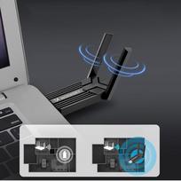 wifi usb adapteris - Wozinsky WAX-1800 Dual-Band Wireless USB 3.0 WiFi 6 Adapter, Juodas (Black) - 4 nuotrauka