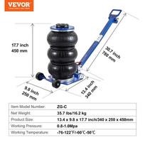 pneumatiniai keltuvai - VEVOR Pneumatinis oro domkratas 3T 140-450 mm mėlynas (Blue) - 6 nuotrauka