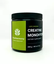 VitalHarmony Kreatino monohidratas 200 g, beskonis (Unflavored)