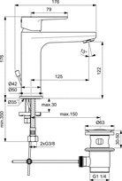 maisytuvas o - Ideal Standard Cerafine O H120 su dugno vožtuvu - 2 nuotrauka