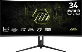 curved monitorius - MSI MAG 342CQRF E20 34", UWQHD, Curved, 200Hz, juodas (black) - 1 nuotrauka